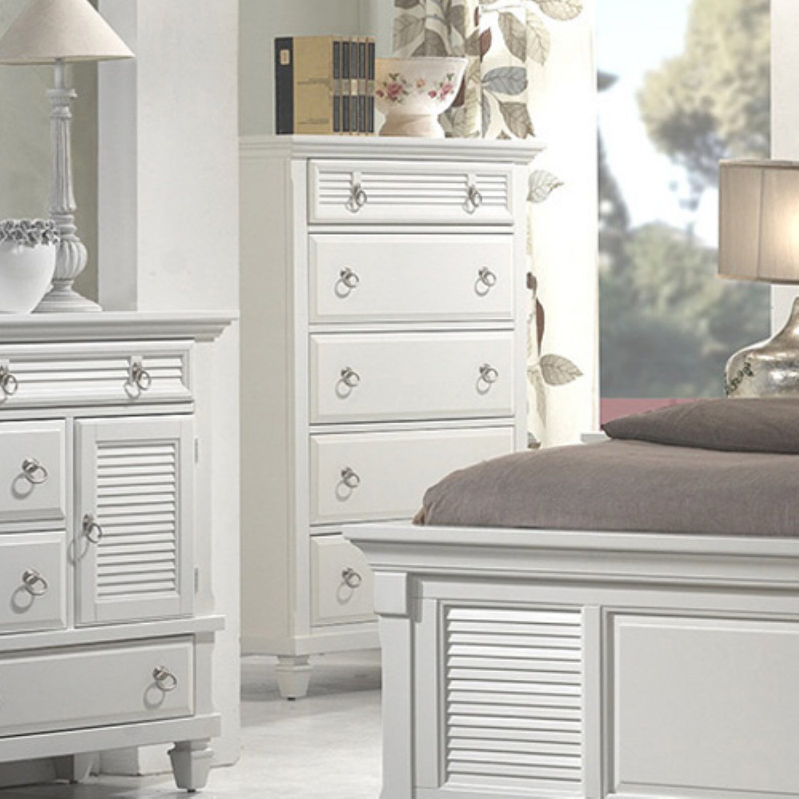 Alpine Furniture Winchester 5-Drawer Chest - White