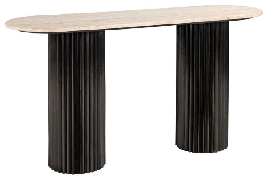 Oval Travertine Modern Console  OROA Hampton   Modern   Console Tables   by Oroa   Distinctive Furniture  Houzz