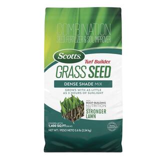 Scotts Turf Builder 5.6 lbs. Grass Seed Dense Shade Mix with Fertilizer and Soil Improver Grows With Little Sunlight 18061