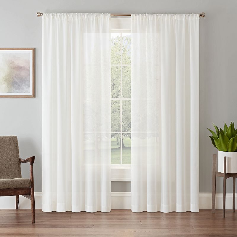 eclipse Chelsea UV Light-Filtering Sheer 1-Panel Window Curtain