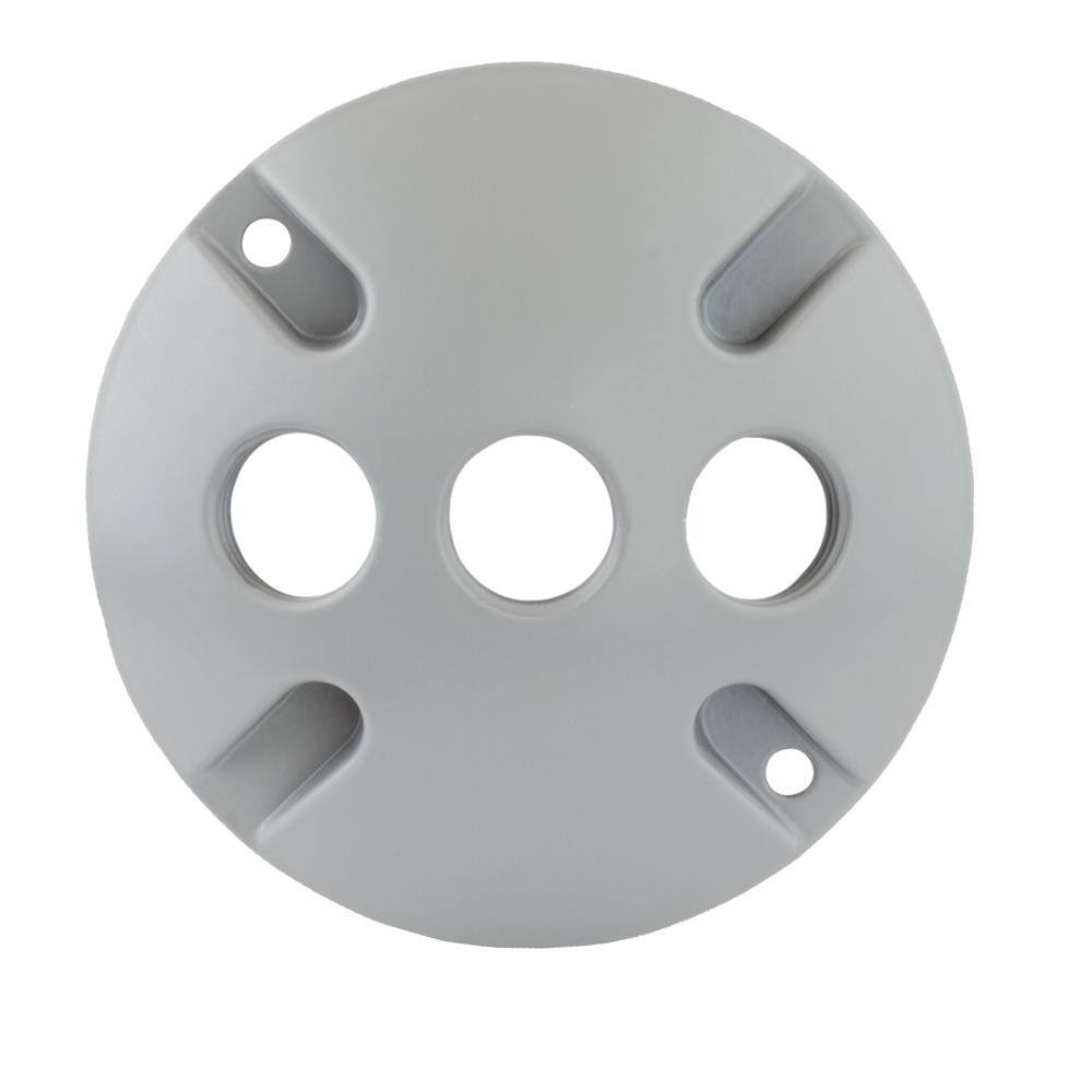 Commercial Electric 12 in. Gray 3-Holes 4 in. Round Weatherproof Cover WCL330G