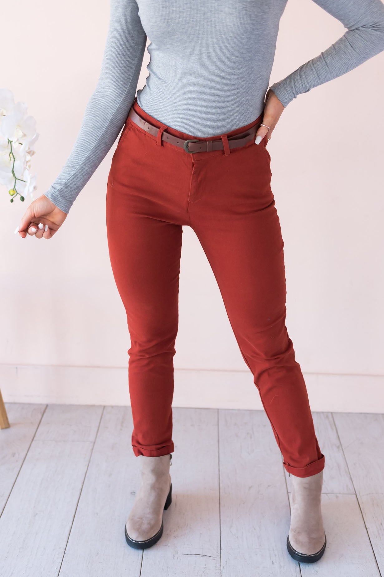 Optimistic Thoughts Modest Twill Pants