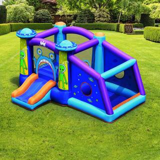 HONEY JOY Alien Bounce House Kids with Jump Slide Ball Pit Inflatable Bouncer Without Blower TOPB003234