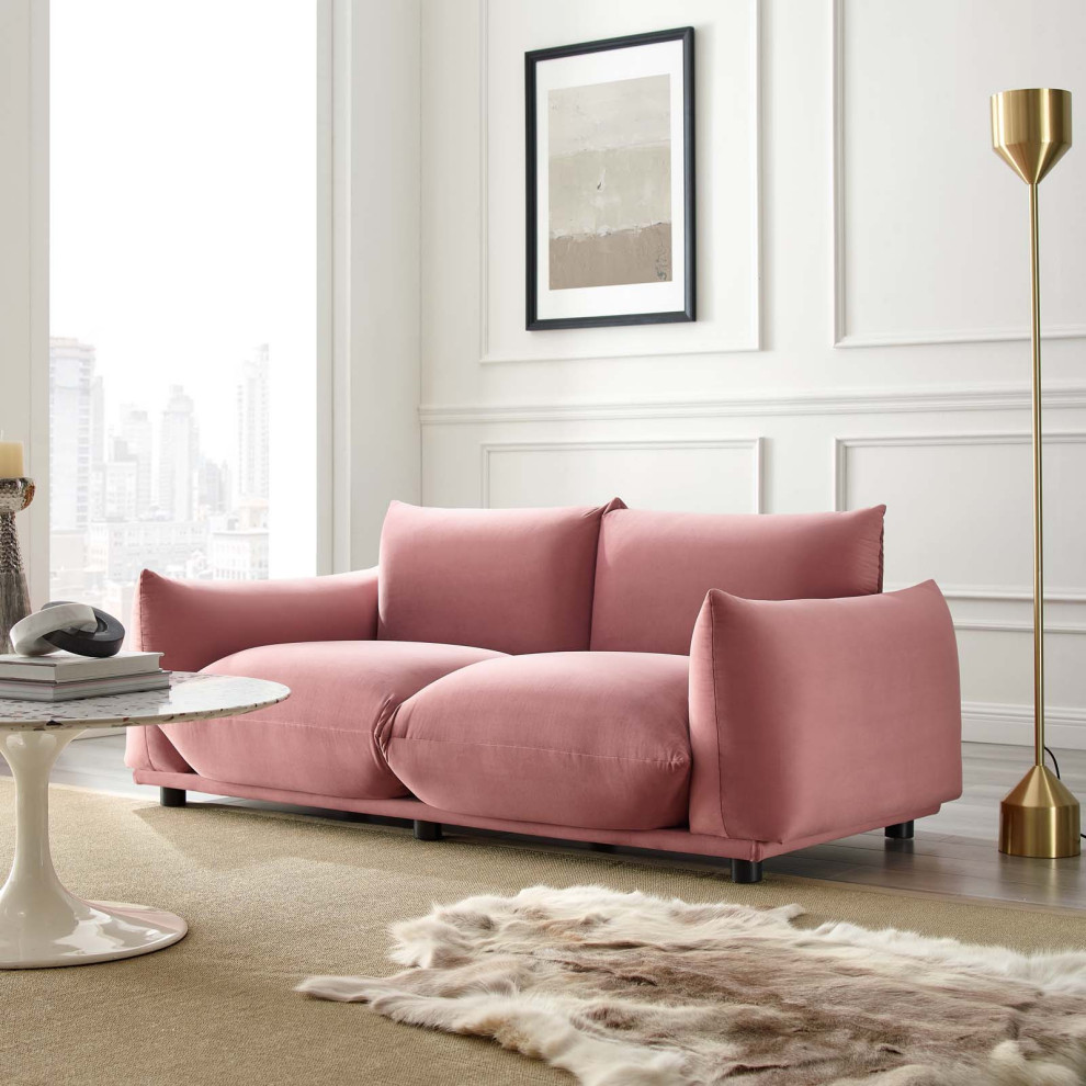 Copious Performance Velvet Loveseat   Contemporary   Loveseats   by ShopFreely  Houzz