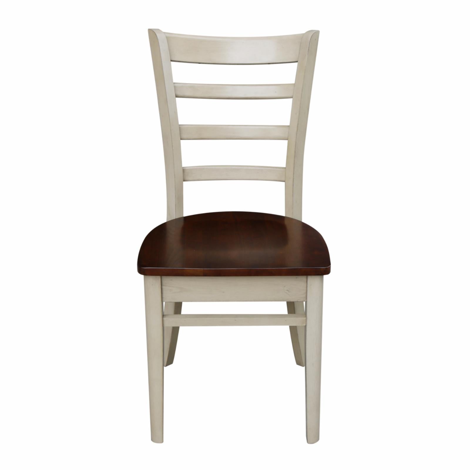 International Concepts Emily Side Chairs - Set of 2 Chairs - Antiqued Almond/Espresso