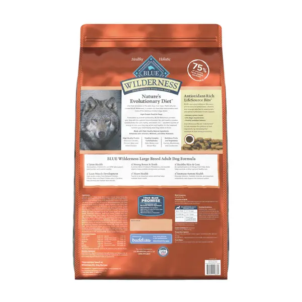 Blue Buffalo Wilderness 28 lb Chicken High Protein Large Breed Adult Dry Dog Food Wholesome Grains