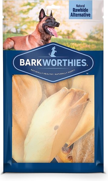 Barkworthies Natural Cow Ear Dog Chews， 12 count