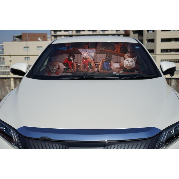 Surreal Entertainment Star Trek The Next Generation Cats Sunshade For Car Windshield 64 X 32 Inches