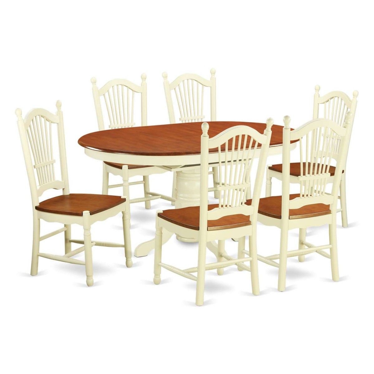 East West Furniture Avon 7 Piece Dining Room Table Set - Kitchen Table and 6 Dining Room Chairs