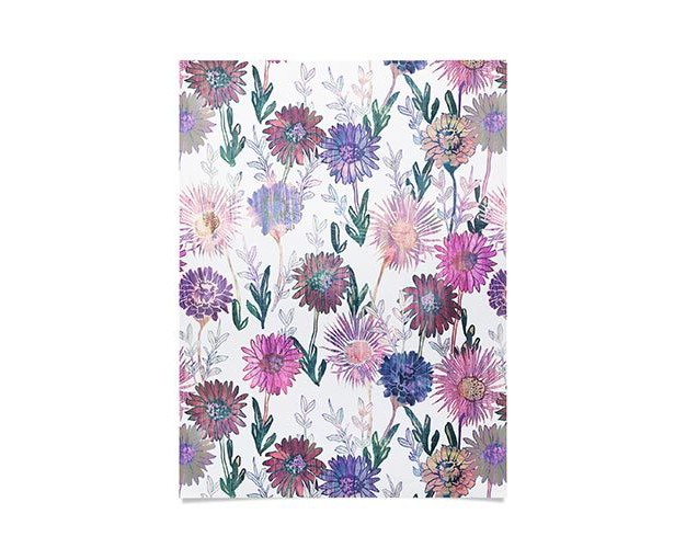 Schatzi Brown Gillian Floral White Unframed Wall Poster Print Purple Deny Designs