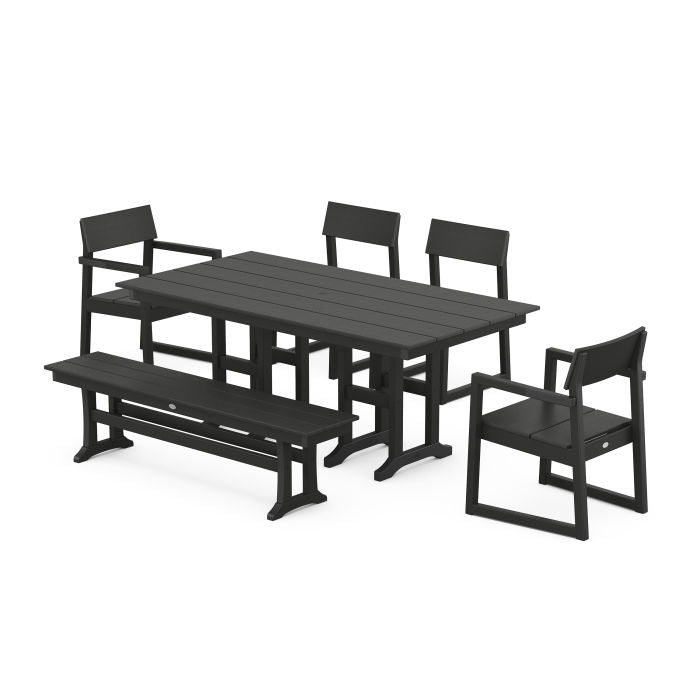 Polywood EDGE 6-Piece Farmhouse Dining Set PWS1178-1