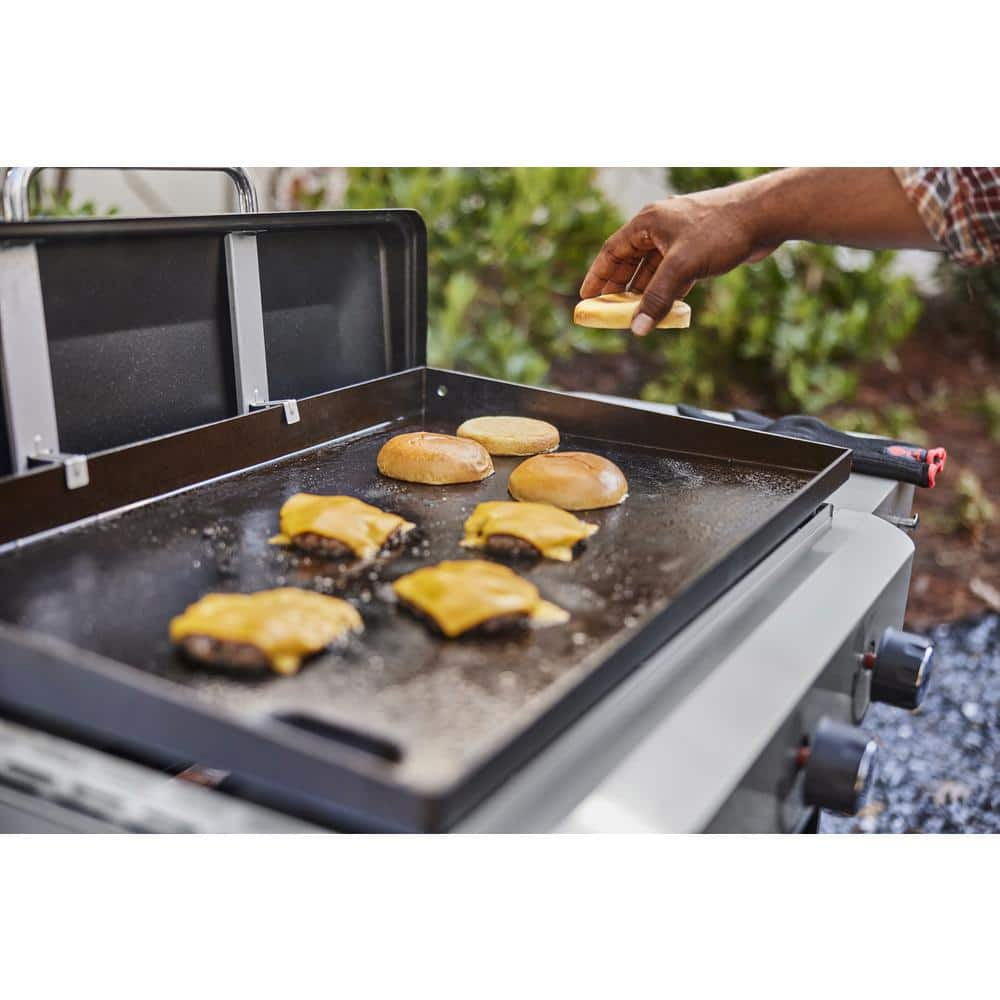 Weber 3 Burner Propane Gas Grill 28 in. Flat Top Griddle in Black 43310201