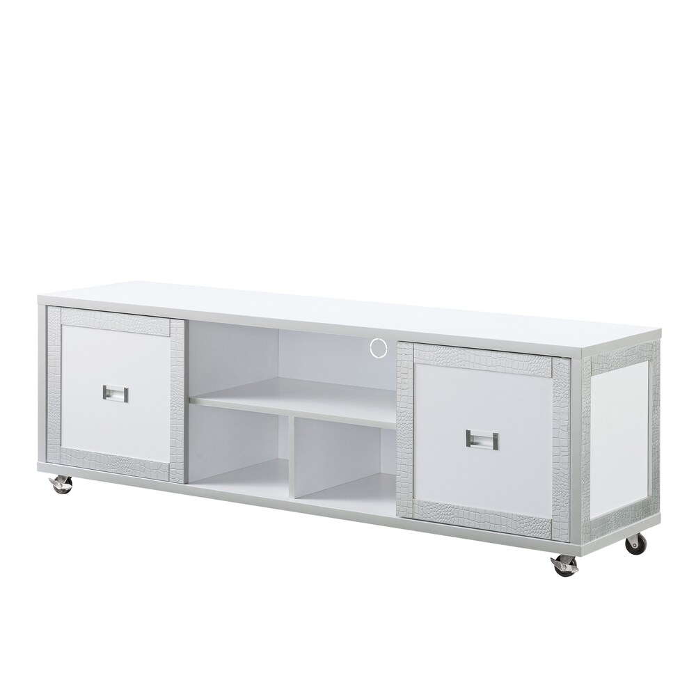 Gaur Contemporary Sliver 60 inch Multi functional Storage TV Console by Furniture of America