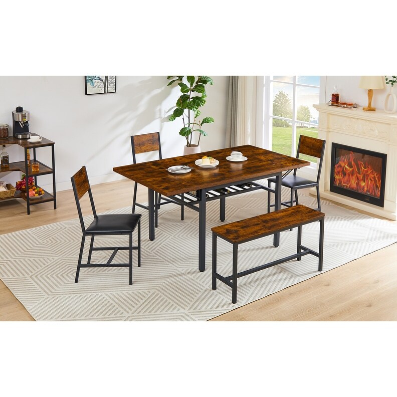 Vintage Industrial Folding Dining Table  Drop Leaf Extendable Rectangular Wood Table for Kitchen  Living Room  Dining Room