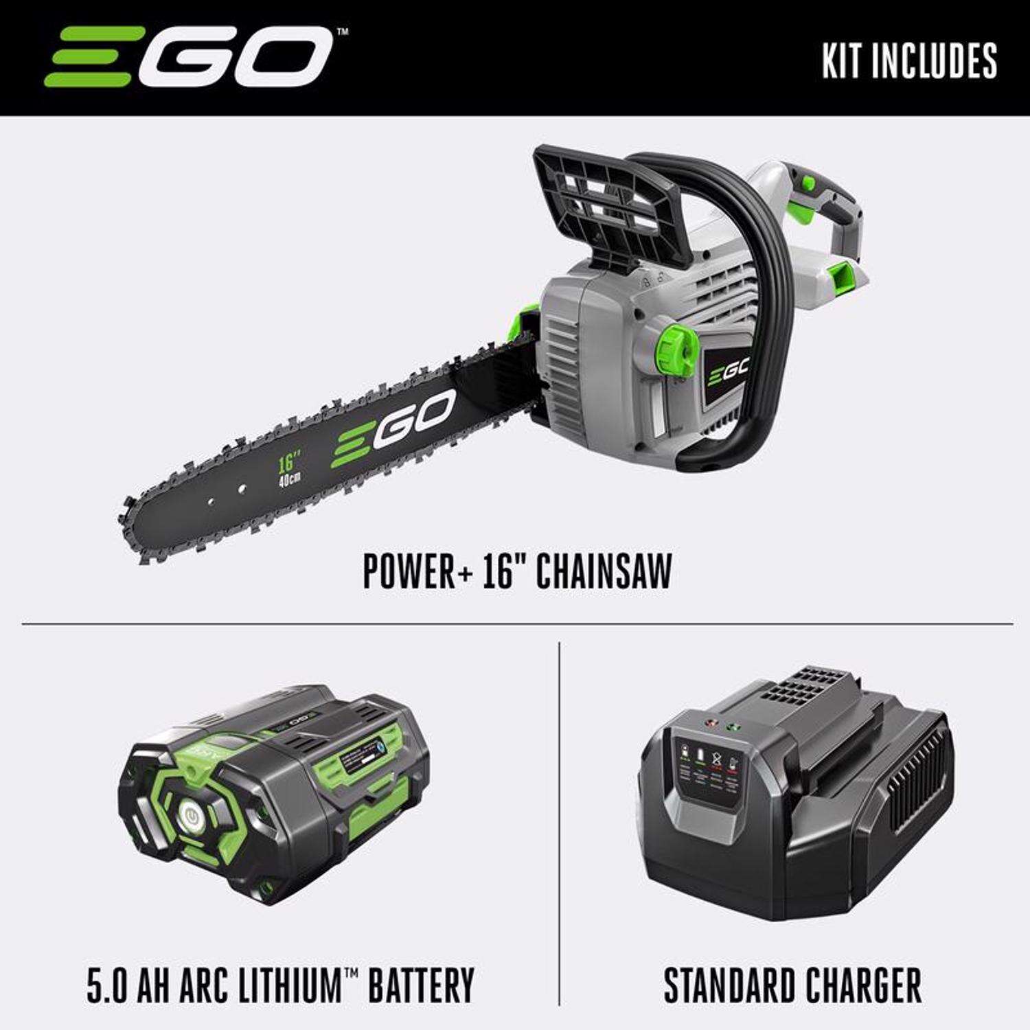 EGO Power+ CS1604 16 in. 56 V Battery Chainsaw Kit (Battery and Charger)