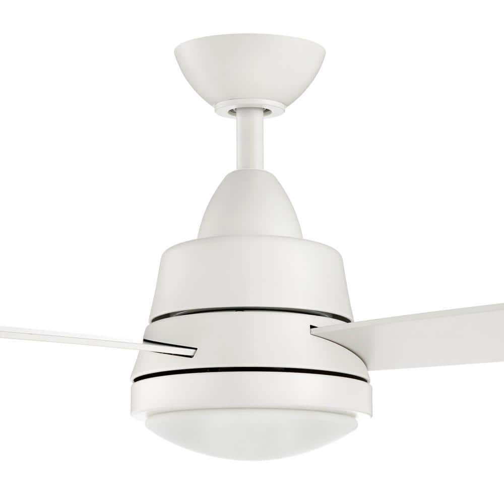 Hampton Bay Caprice 52 in Integrated LED Indoor Matte White Ceiling Fan with Light Kit and Remote Control