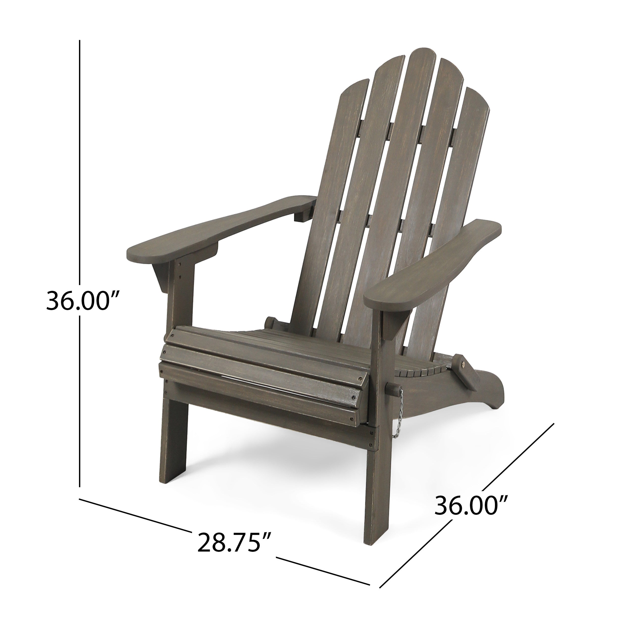 Cara Outdoor Acacia Wood Foldable Adirondack Chairs, Set of 2