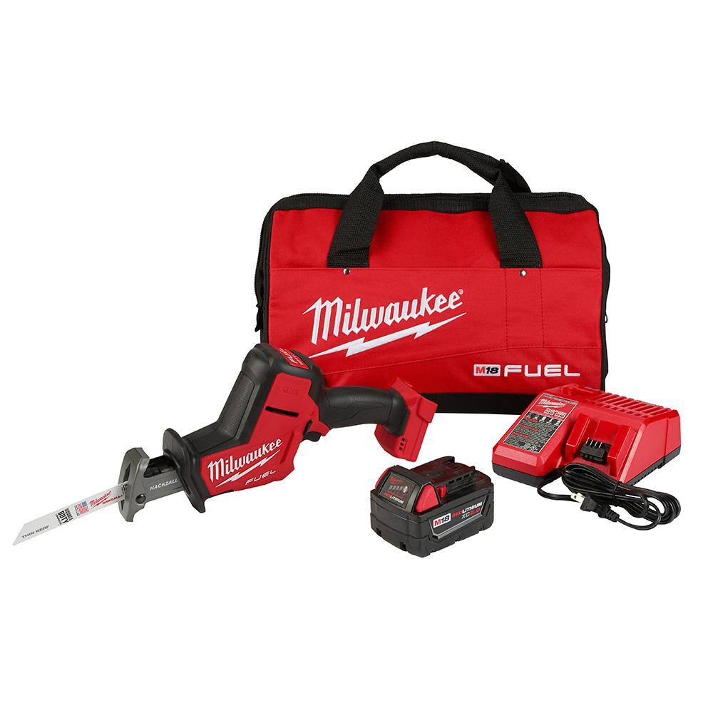 MW M18 FUEL 18V Lithium-Ion Brushless Cordless HACKZALL Reciprocating Saw Kit W M18 FUEL 12 in. Mud Mixer 2719-21-2810-20