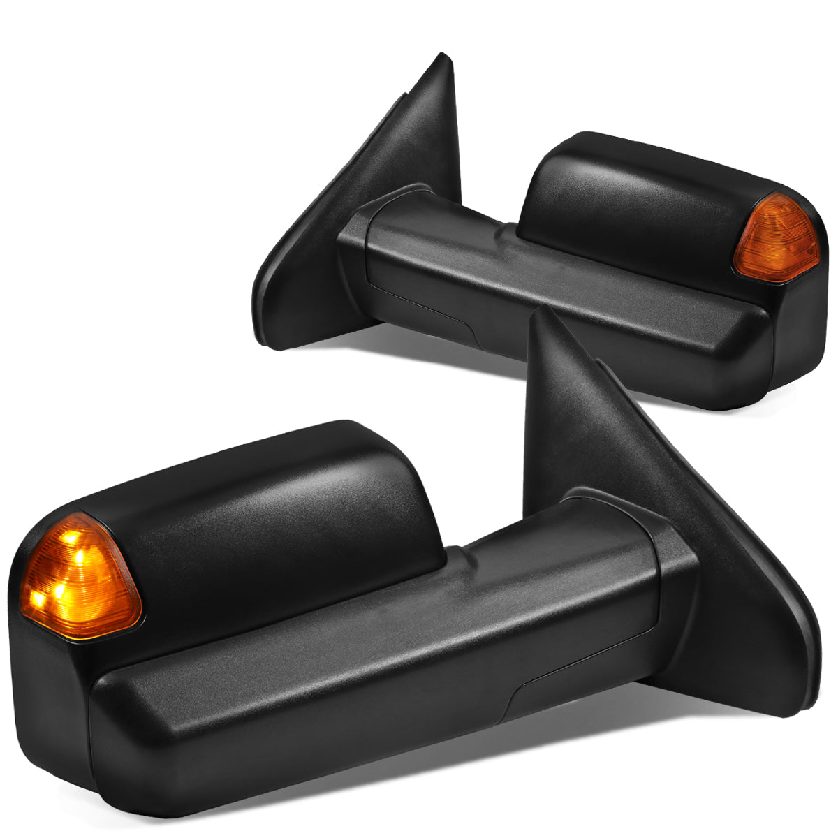 DNA Motoring TWM-040-T888-BK-AM For 2002 to 2009 Dodge Ram Truck 1500 / 2500 / 3500 Pair Powered+Heated+LED Turn Signal Tow / Towing Mirror 03 04 05 06 07 08