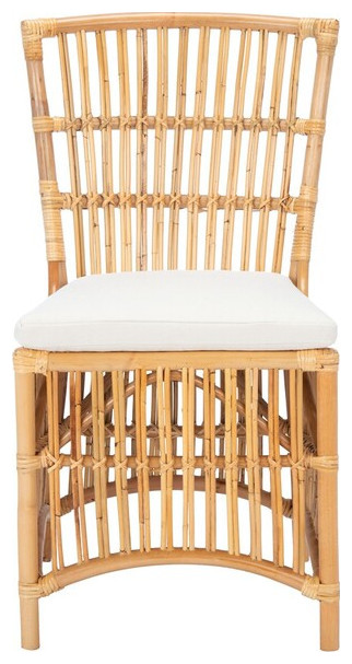 Joy Rattan Accent Chair Natural White   Tropical   Armchairs And Accent Chairs   by AED Luxury Home Decor  Houzz