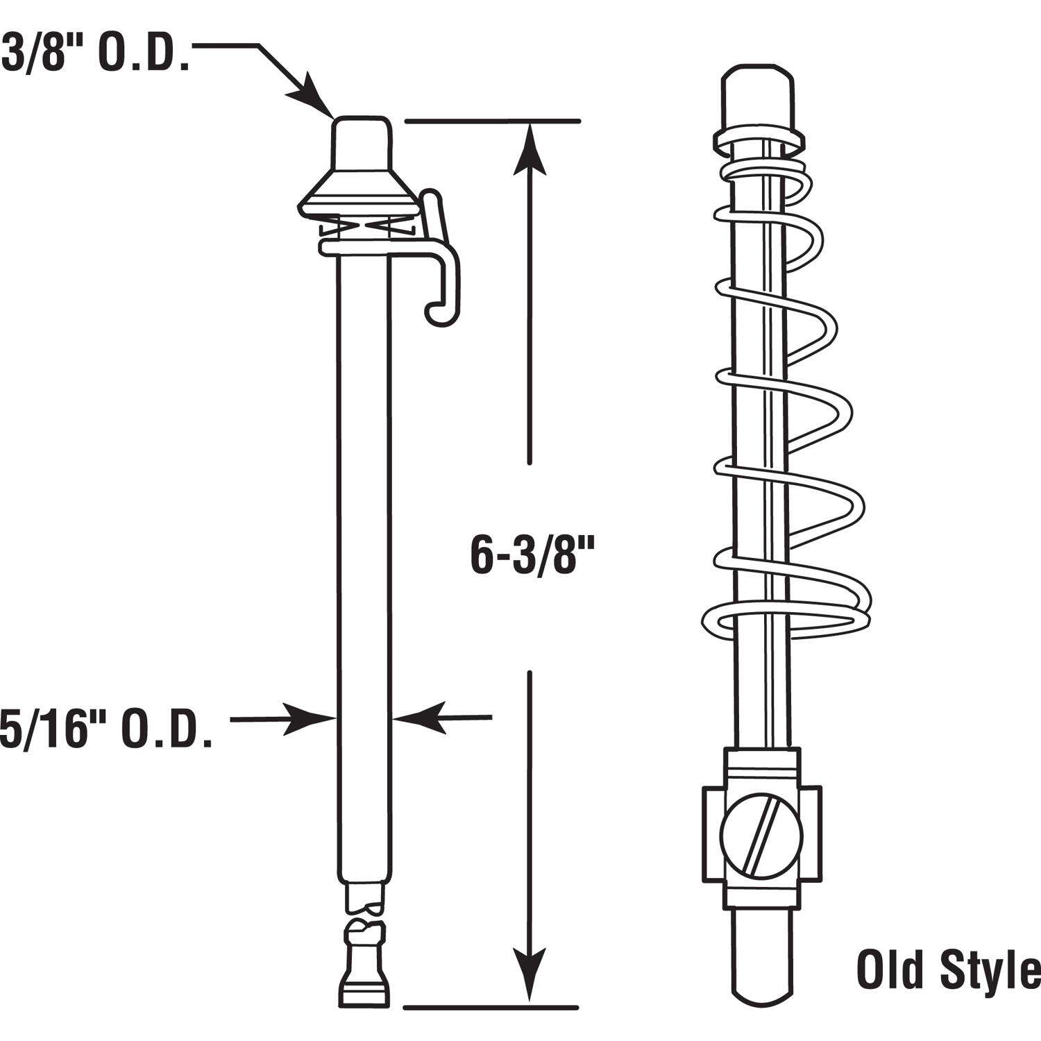 Prime-Line White Steel Pivot Rod Assembly 1 pk