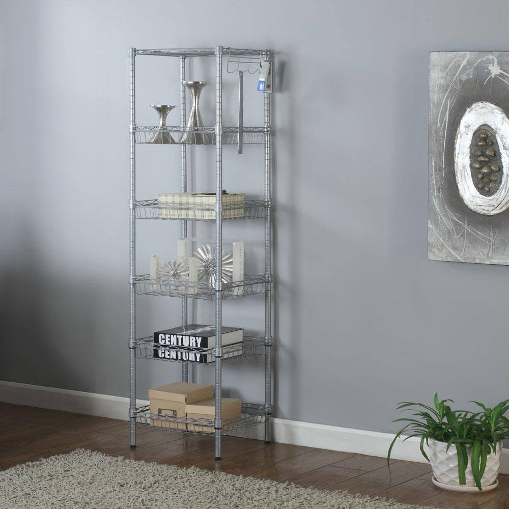 Karl home Modern Silver Wire Shelf (13.39 in. W x 13.39 in. D) 302589548042