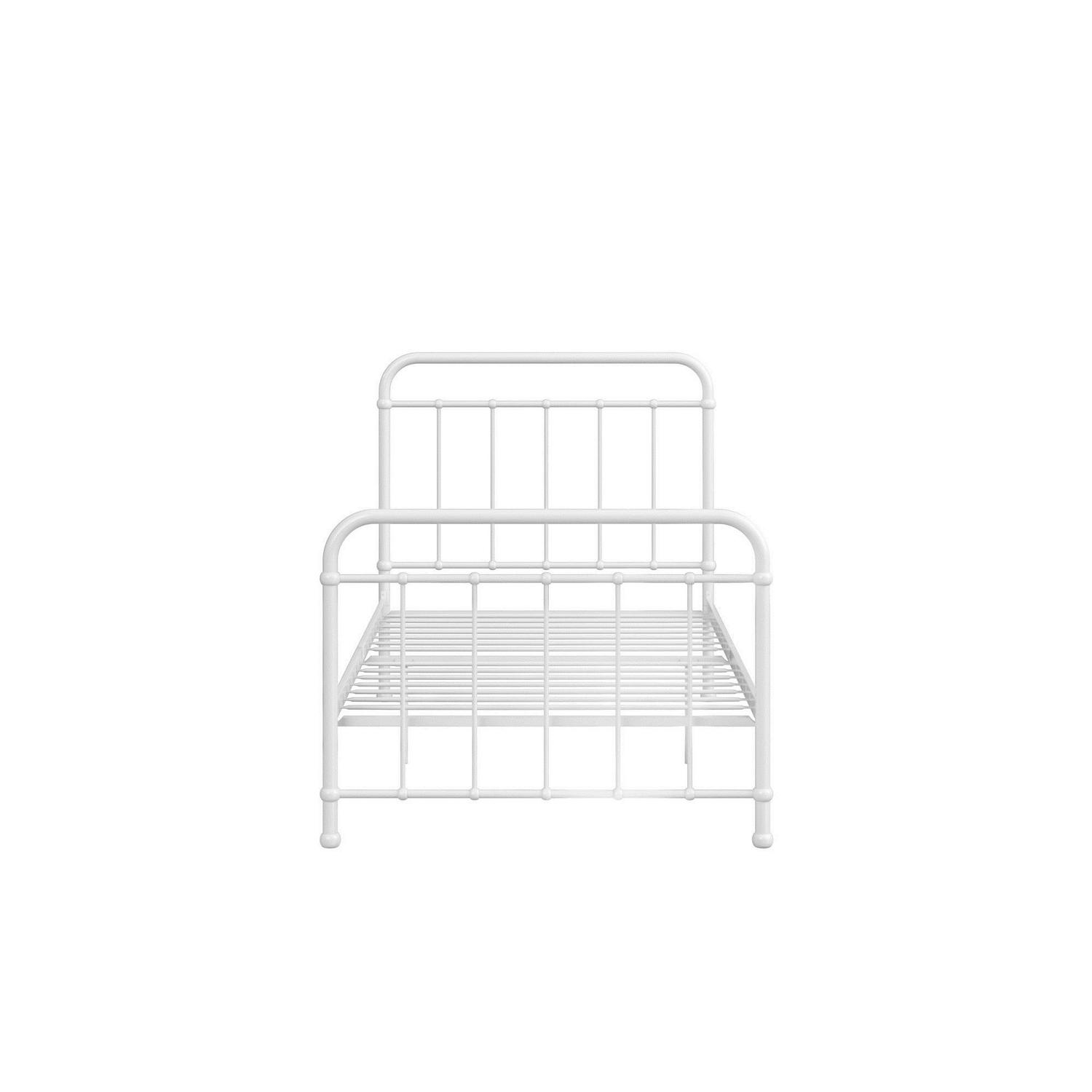 Woven Paths Brooklyn Iron Metal Platform Bed， Twin， White