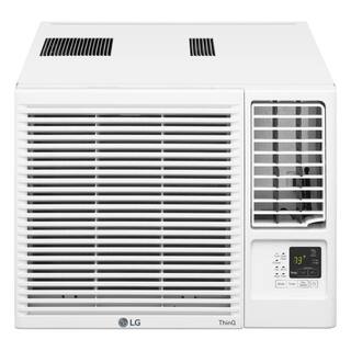 LG 12200 BTU 230208-Volt Window Air Conditioner Cools 570 sq. ft. with Cool and Heat Wi-Fi Enabled in White LW1223HRSM