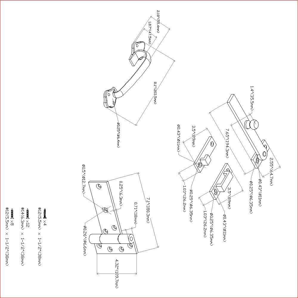 Everbilt 8 in. Matte Black Cast Iron Drop Bar Latch Gate Set with 6 in. Tee Hinge and 8 in. Gate Pull 60196