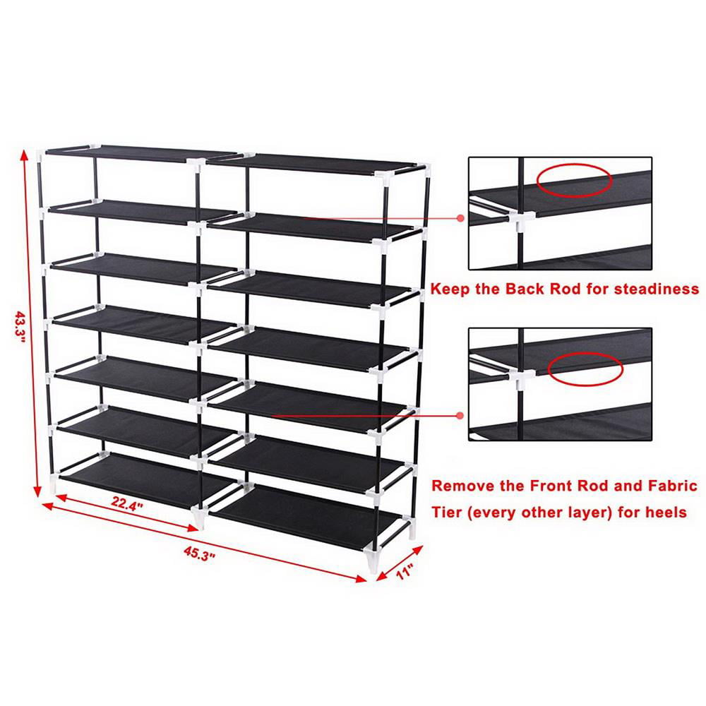 Ktaxon 6 Tiers 36 Pairs Shoe Rack Shoe Shelf Shoe Storage Cabinet Organizer Space Saving Shoes Tower with Dustproof Cover Closet for Entryway Bedroom Living Room, Free Standing, Multiple Colors