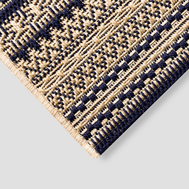 7 x27 10 quot x10 x27 Lake Stripe Outdoor Rug Navy