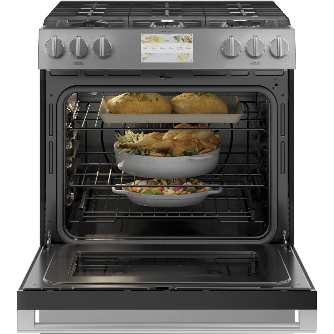 Caf¨¦ 30-inch Slide-in Dual-Fuel Range with Convection Technology CC2S900M2NS5