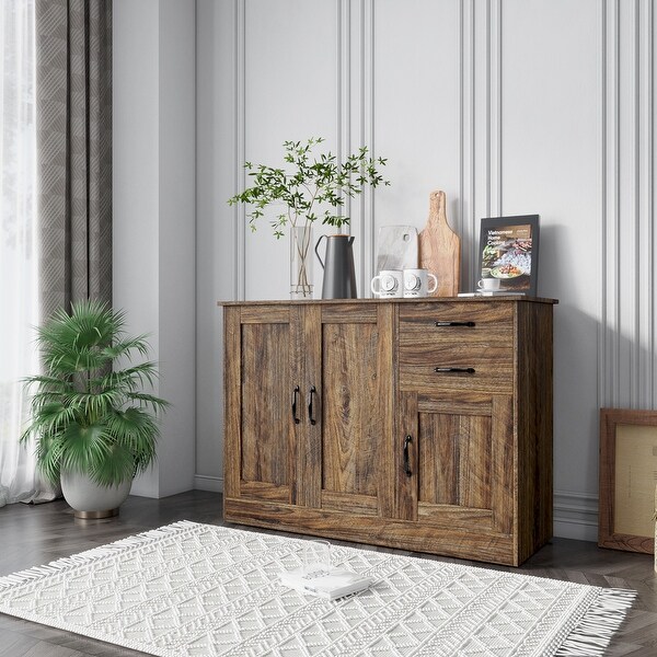 Wood Buffet Sideboard with 2 doorsand1 Storage and 2drawers