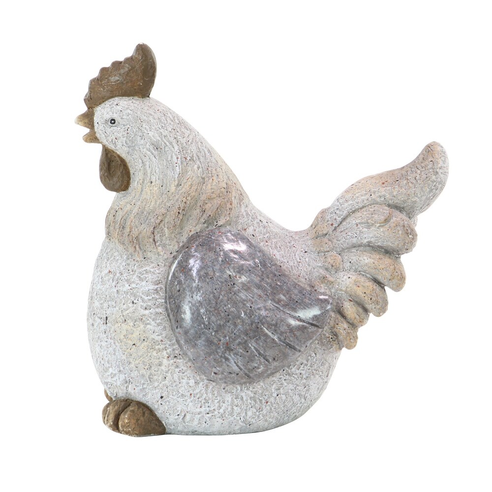 Grey Polystone Country Garden Sculpture Hen 16 x 15 x 11   15 x 11 x 16