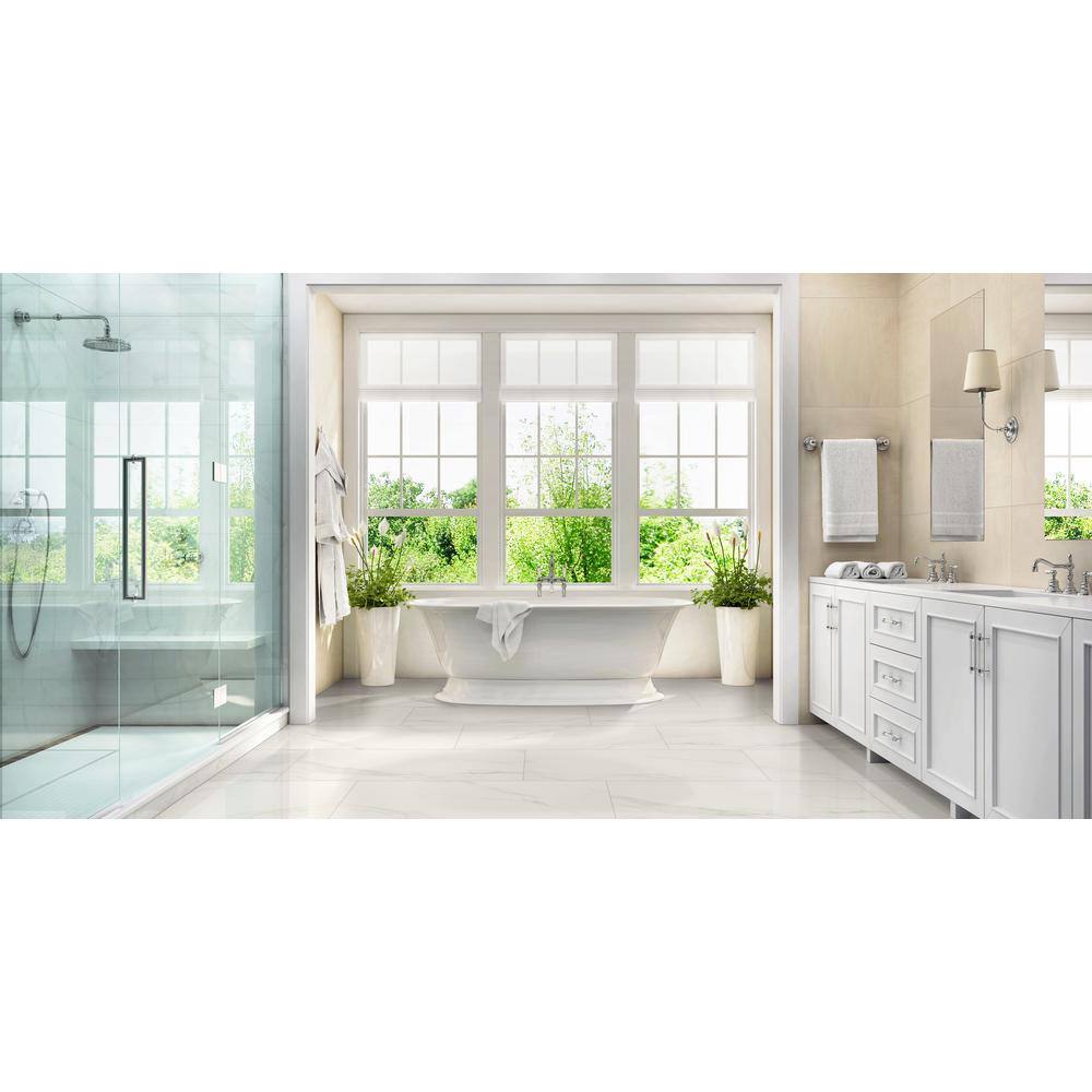 MSI Voyager Blanco 24 in. x 48 in. Matte Porcelain Marble Look Floor and Wall Tile (15.32 sq. ft.Case) NHDVOYBLA2448