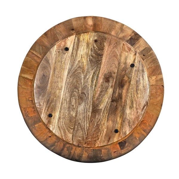 Mango Wood Dark Brown Round Coffee Table