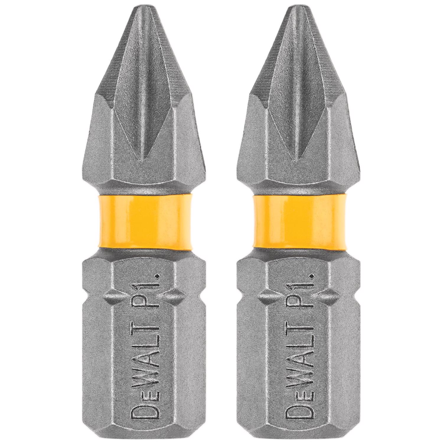 DW Max Fit Phillips #1 X 1 in. L Screwdriver Bit Set Steel 2 pk