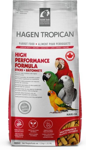 Tropican High Performance Sticks Bird Food， 3.3-lb bag