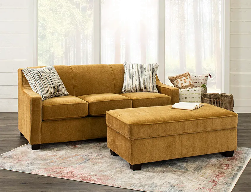 Marinette Yellow Convertible Full Sleeper Sofa