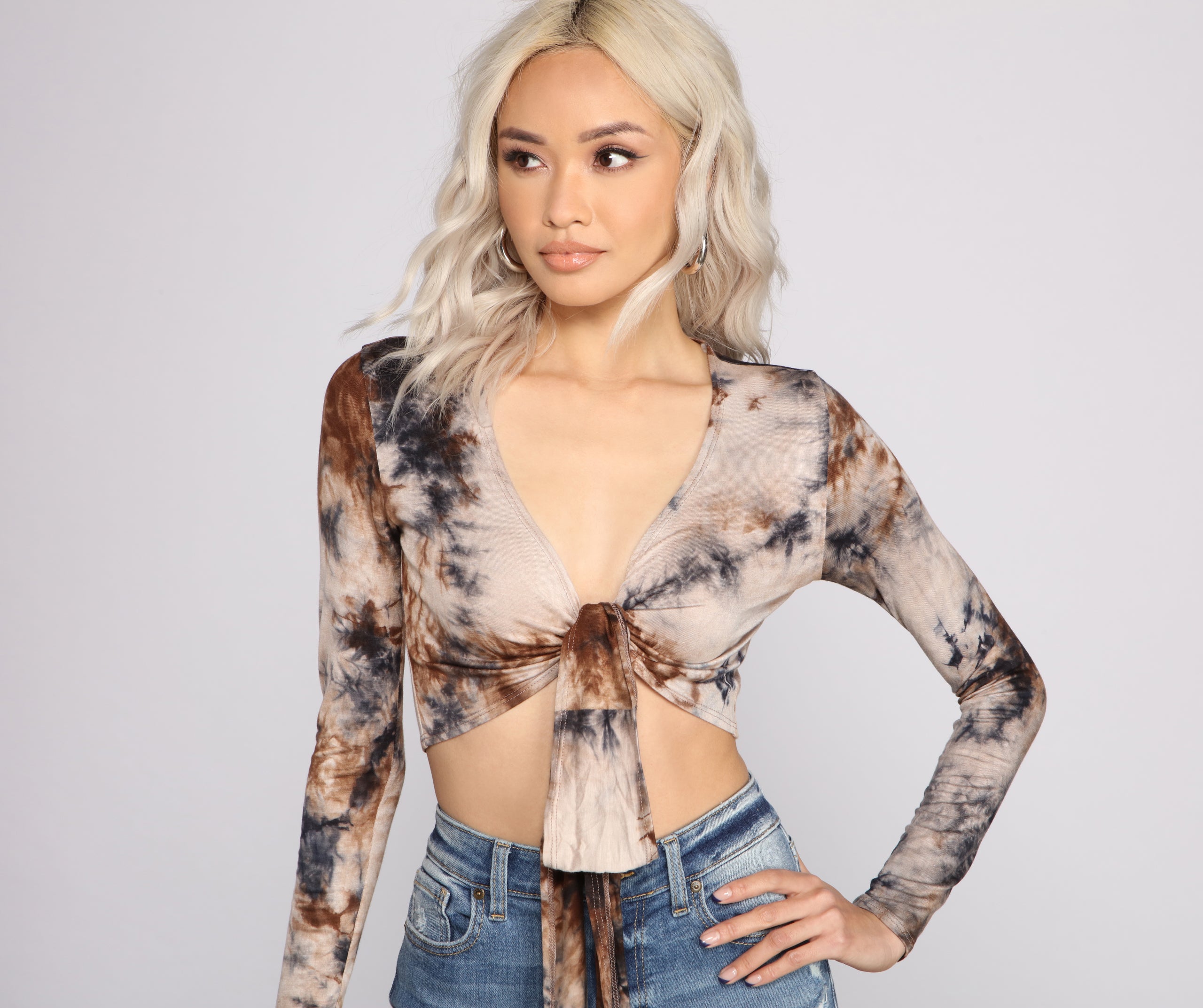 Tie Dye Wrap Crop Top