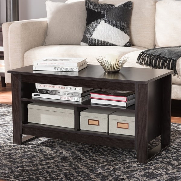 Urban Designs Cleo Wenge Brown Finish Wooden Coffee Table - wood