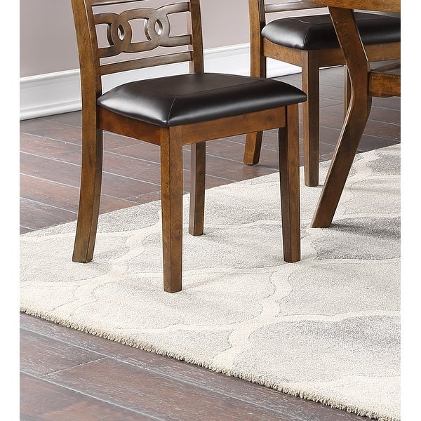 Dining Room Furniture Walnut Finish Set of 2 Side Chairs Cushion Seats