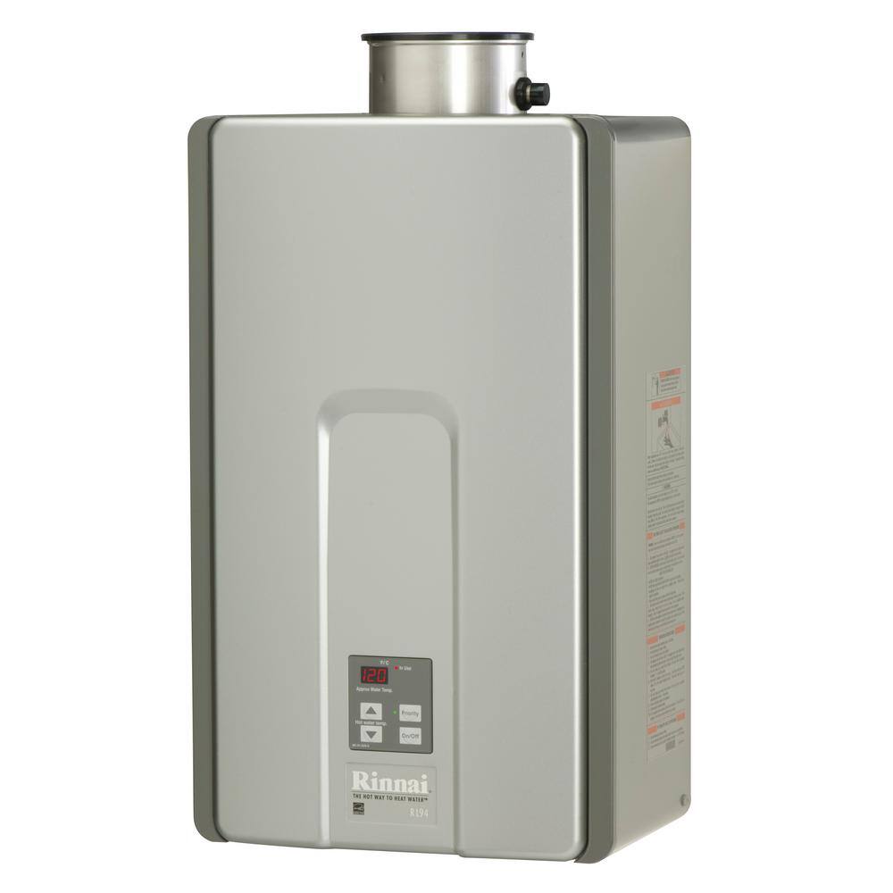 Rinnai High Efficiency Plus 9.8 GPM Residential 199000 BTUh 58.3 kWh Interior Propane Gas Tankless Water Heater RL94iP