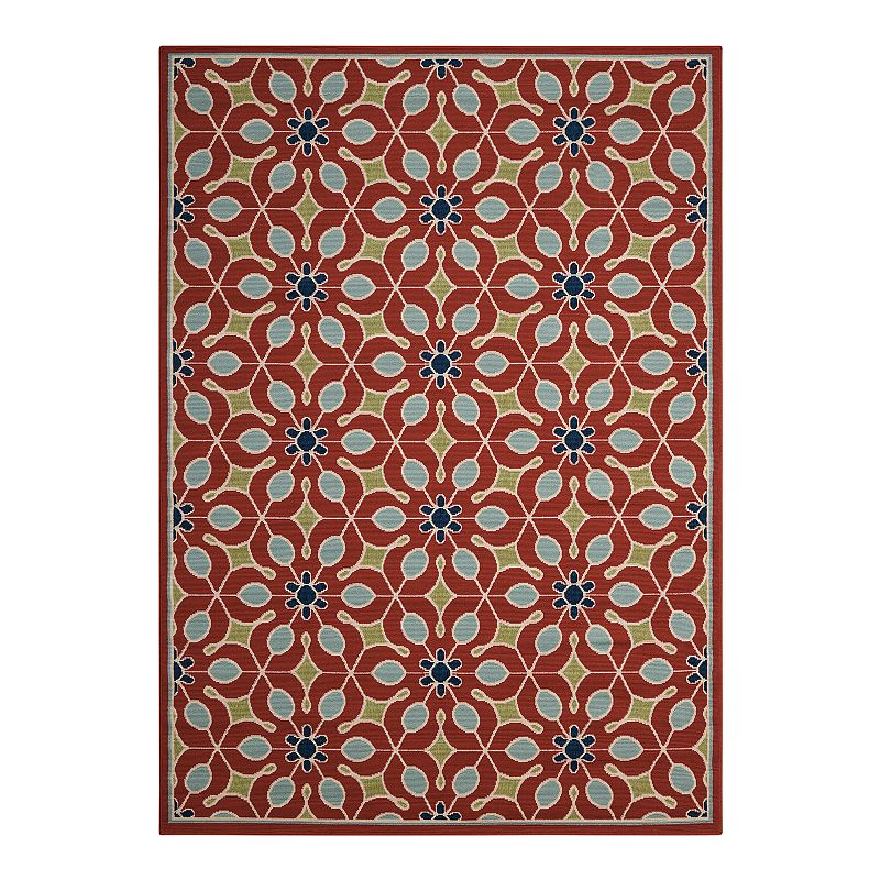 Nourison Caribbean Floral Lattice Outdoor Rug