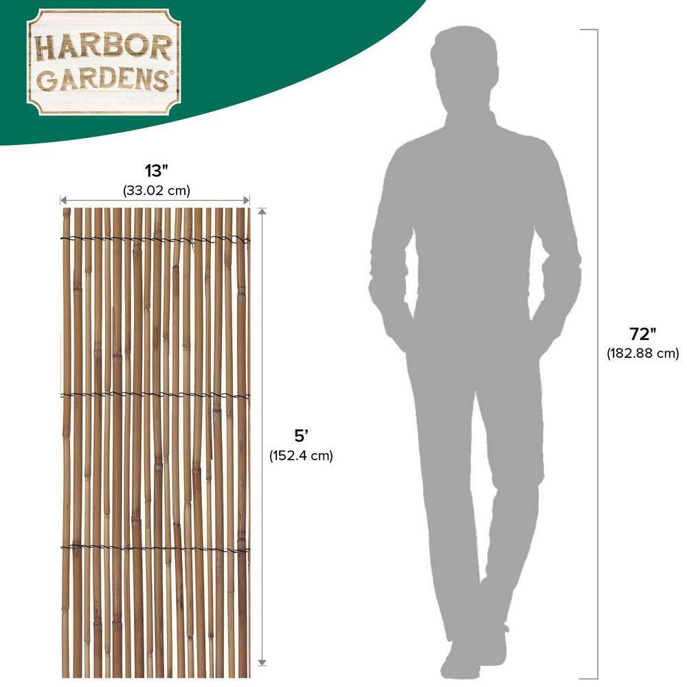 Harbor Gardens 13 ft. L x 5 ft. H Decorative Garden Reed Wood Fencing R645HG