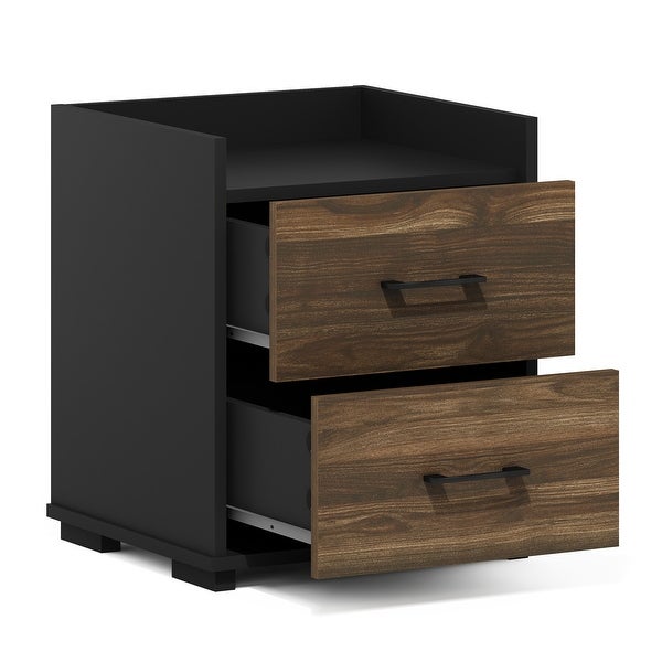 Furinno Tidur Modern Bedroom Bedside Tables Handle 2-Drawer Chest Nightstand - - 37245987