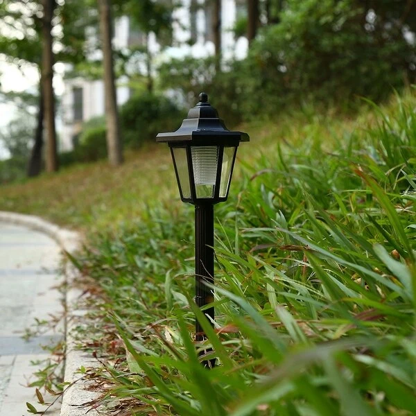 4Pcs Led Garden Lamp Solar Powered Hexagonal Pathway Night Light Ip65 Waterproof Outdoor For Garden Landscape Yard Patio