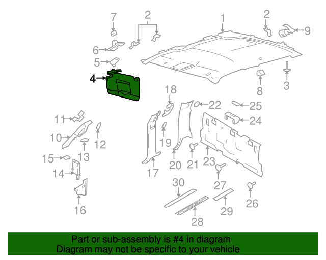 Genuine OE Ford Sun-Visor - CL3Z-1504105-EC