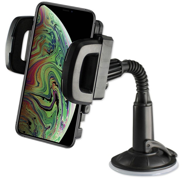 Reiko Universal Suction Glass Window Phone Holder In Black