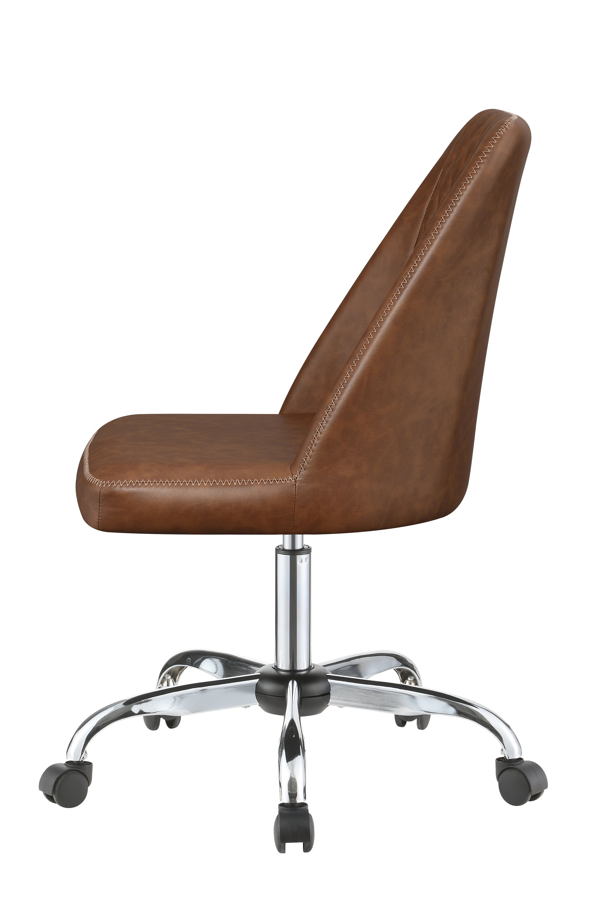 Althea Upholstered Tufted Back Office Chair Brown And Chrome-881197